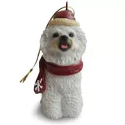 Littlegifts Bichon Frise Snowflake Scarf Dog Holiday Christmas Ornament