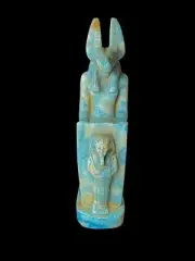 God Anubis Protecting King Tutankhamun Statue , Handcarved Home Decor Statuette