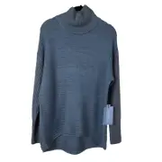 Simply Vera Vera Wang Women Funnel Neck Sweater Pullover Bluestone Medium