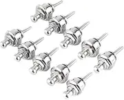 Kisangel 10pcs Silver Guitar Strap Buttons for Electric Guitars Mushroom Head Design Easy Locking System Durable with Plating