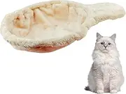 Wedhapy Cat Hammock Cat Bed 17in Dia Spoon-Shape Large Cat Tree Hammock Soft Scratch-Proof Cat Tree Replacement Parts Washable Easy to Install Cat Tree Attachments Beige