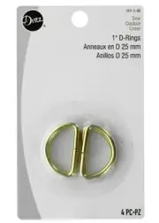 Dritz ~ (117-1-35) ~ 1" D-Rings ~ Gilt
