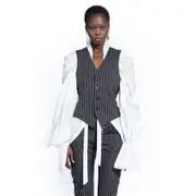 [ANN DEMEULEMEESTER] Stanse Classic Waistcoat Black&White
