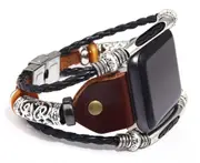 Vintage Watch Strap Bracelet Hollow Textured Strap Fits Apple Watch Series-Brown-38/40mm