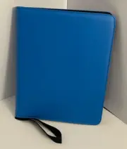 Trading Card Binder w/ 9-Pocket Plastic Sleeves, w/ Zipper Blue 360 TCG