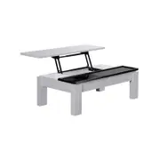 Coffee Table High Gloss Finish Lift Up Top MDF Black & White Colour Interior Storage