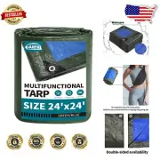 24x24 Waterproof Tarp - Lightweight Outdoor Cover for Camping & All-Purpose Use