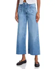Paige Anessa High Rise Patch Pocket Wide Leg Jeans in Bebop