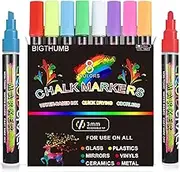 Simpleoa Chalk Markers Fine Tip - 1mm Erasable Chalkboard Markers - Liquid Chalk Markers work on Glass, Window, Mirror, Labels, LED Board Non-toxic