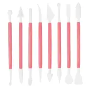8pcs Plastic Clay Tools Double-Headed Modeling Sculpting Pottery Pink