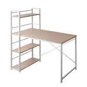 Artiss Computer Desk Office Study Desks Laptop Table Corner Student Desk Metal Oak White - Hendon