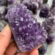 Raw Large Amethyst Cut Base Cluster Natural Quartz Druzy Crystal Geodes Specimen