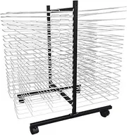 40-Layer Art Clothes Drying Rack with Double-Sided Storage, Space-Saving Shelves with 2.5cm Spacing, Magazine Watercolor, Oil Painting Board Art School and Studio Work Storage Rack