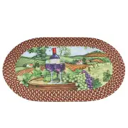 Charming Wine Country Scene Braided Accent Rug