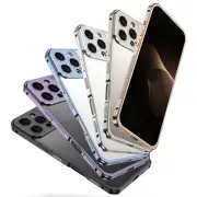 Metal Protective Bumper with Lens Frame Cap For iPhone 16 Pro Max 15 14 13 12