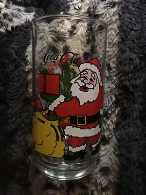 Vintage Coca Cola Santa Glass 1980s McCrory Stores