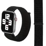 For Apple Watch Series 7,41-mm Case,Nylon Watch Band,Fastener,Nightfall Black