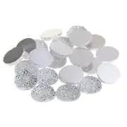 100 Clear Resin Round Flatback Dotted Rhinestone Beads 10mm (3/8") No Hole