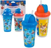 Nickelodeon Paw Patrol 10 oz Sippy Pop up Straw Cups, 2 Pack, BPA Free, FD51250