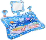 ERINGOGO Inflatable Water Play Mat with Mirror Fun Sensory for Summer Tummy Cushion for Construction for Visual Stimulation for Developmental Milestones