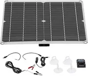 DC18V 20W Solar Panel Battery Charger Kit, 14.2 X 13 X 0.5in Water Proof Monocrystalline Silicon Panel with Cigarette Lighter Cable for Automobile Motorcycle Ship