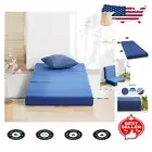 Tri-Folding Gel Memory Foam Mattress Topper - Portable & Comfortable Single Bed