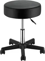[VEVOR] Rolling Stools with Wheels, 400 LBS Weight Capacity Adjustable Height Stool with Ultra-Thick Seat Cushion, Swivel Stools Chair for Salon, Bar, Home, Office, Tatoo, Medical, Massage, Black