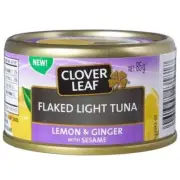 12 cans CLOVER LEAF Flaked light Tuna Lemon & Ginger with Sesame 85g each Canada