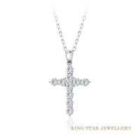 在飛比找PChome24h購物優惠-King Star 愛的信念十字架18K金鑽石項墜(嚴選D-