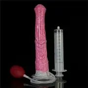 11.22'' Huge Horse Dildo, Lifelike Animal Ejaculating Dildo, Silicone Squirting Dildo with Suction Cup, Flexible Dildo Adult Sex Toy for Couples (Red)