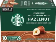 Starbucks Hazelnut Flavored Coffee K-Cup - 10 Count