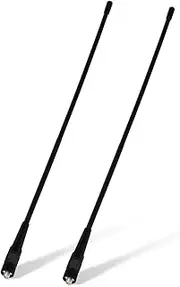 [Eightwood] VHF UHF Dual Band Handheld Antenna 136-174MHz 400-470MHz SMA Female Flexible Walkie Talkie Whip Antenna 15in 2-Pack for Baofeng Kenwood Ham Radio Two Way Radio UV-5R UV-82 BF-F8HP