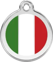 Red Dingo Italian Flag Tag - Lifetime Guarantee - Cat, Dog, Pet ID Tag Engraved