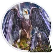 The Warchief Cool Mythological Creature Griffin Round Beach Towel