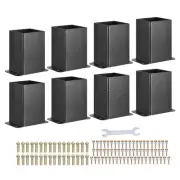 4x4" Post Base 8pcs Black Powder Coated Post Brackets for Deck Railing