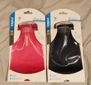 Lot Of 2 Grey Pink Vapur Anti-Bottle Collapsible Water Bottle 18 oz. Hiking