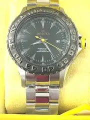 New Mens Invicta 17557 Pro Diver Black Dial Steel Bracelet Watch