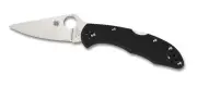 Spyderco Delica 4 Flat Ground 2-7/8" VG10 Satin Plain Blade, Black FRN Handles