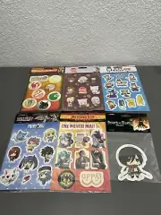 Lot Of 6 Anime Manga Stickers One Punch Man,Attack On Titan,Pop Teams Epic N Mor