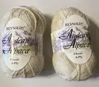 Lot of 2 skeins Reynolds Andean 100% pure Alpaca Yarn 4ply 50g Off White