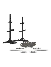 [Cortex] SR-10 Squat Rack + 90kg Standard Tri Grip Weight and Bar Set in Black