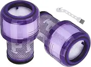 [Fictezlove] Pack of 2 HEPA Filter for Dyson V12 Detect Slim, Replacement Filter for Dyson V12 Slim Absolute Extra/Total Clean/Fluffy Vacuum Cleaner, Replace # 971517-01