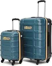 [uppercase] Cargo Trolley Bag Set of 2 (S+L) Cabin & Check-in Hardsided LuggageSecure Combination Lock Scratch-proof Surface Mesh ConviPack Suitcase for Men & Women 2000 Days Warranty, Teal, Luggage