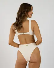 [Billabong] Billabong Women's Sunkissed Maui Rider High Waisted Bikini Bottom in Salt Crystal Blue Size 2 2 Salt Crystal Blue