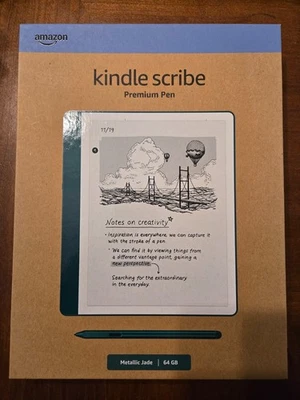 Amazon Kindle Scribe 64GB [2nd Gen, 2024] [W/ Premium Pen] [Metallic Jade] - New