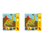 10pc Djeco Dinosaurs Stencil Sheets Kids Art Drawing Educational Activity 4y+