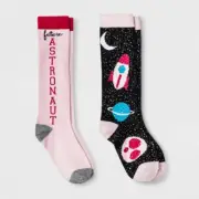 3 PACK - Girls' 2pair Space Knee High Socks - Cat & Jack - s,m,l