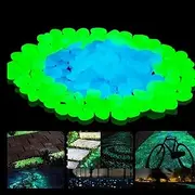 Glow Pebbles, 300pcs Garden Decorative Rocks Stones Glow in The Dark, Luminous Garden Pebbles for Walkways, Garden, Yard, Aquarium, Fish Tank, Lawn, Indoor and Outdoor Decor
