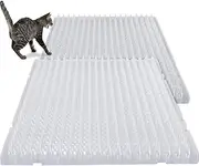 Nuanchu 20 Pcs Cat Repellent Outdoor Indoor Mat, 16 x 13 Inch Clear Mat Plastic Cat Deterrent Repellent Mat with Spikes Furniture Plant Couch Protectors from Dogs