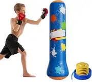 Inflatable Punching Toy - Bounce Back Boxing Bag | Fun Boxing Column Tumbler, Boxing Target Bag with Pump, Inflatable Punching Bag, Inflatable Boxing Toy for Indoor/Outdoor Workout